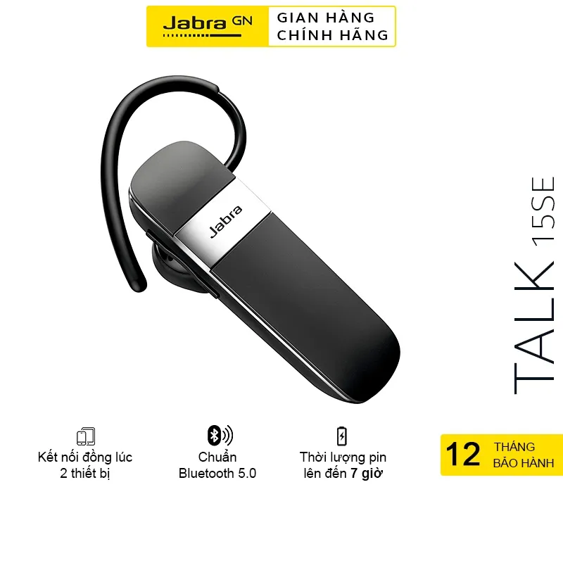 Ảnh Tai Nghe Bluetooth Jabra Talk 15 SE Đàm Thoại Nghe Nhạc | HD Voice | Hàng Chính Hãng 1