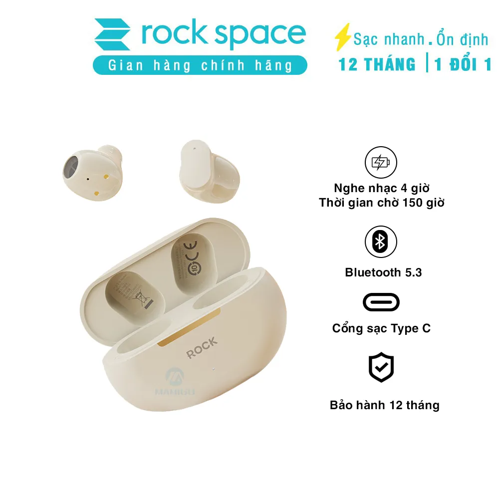 Ảnh Tai nghe bluetooth không dây nhét tai Rockspace EB900 TWS có mic hàng chính hãng bảo hành 12 tháng 1