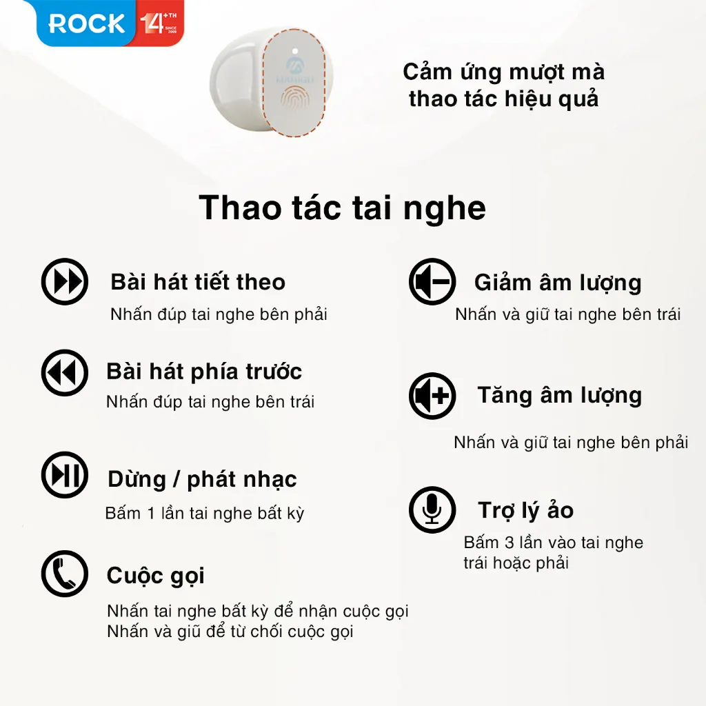 Ảnh Tai nghe bluetooth không dây nhét tai Rockspace EB900 TWS có mic hàng chính hãng bảo hành 12 tháng 4