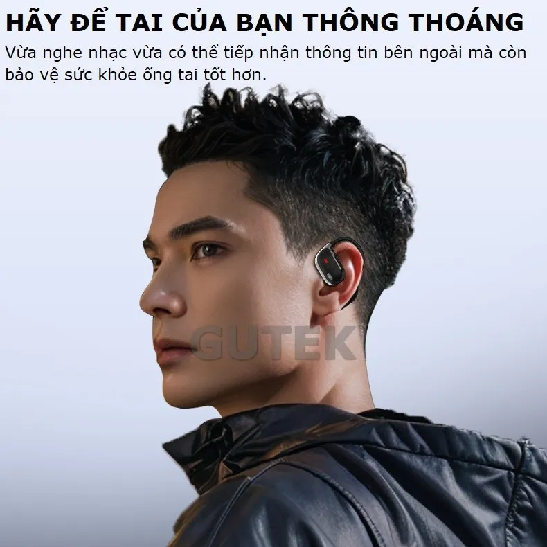 Ảnh Tai Nghe Bluetooth Không Dây Cài Tai Điện Thoại Bluetooth 5.4 Chống Nước Hifi Micro Khử Tiếng Ồn - Gutek JM15 2