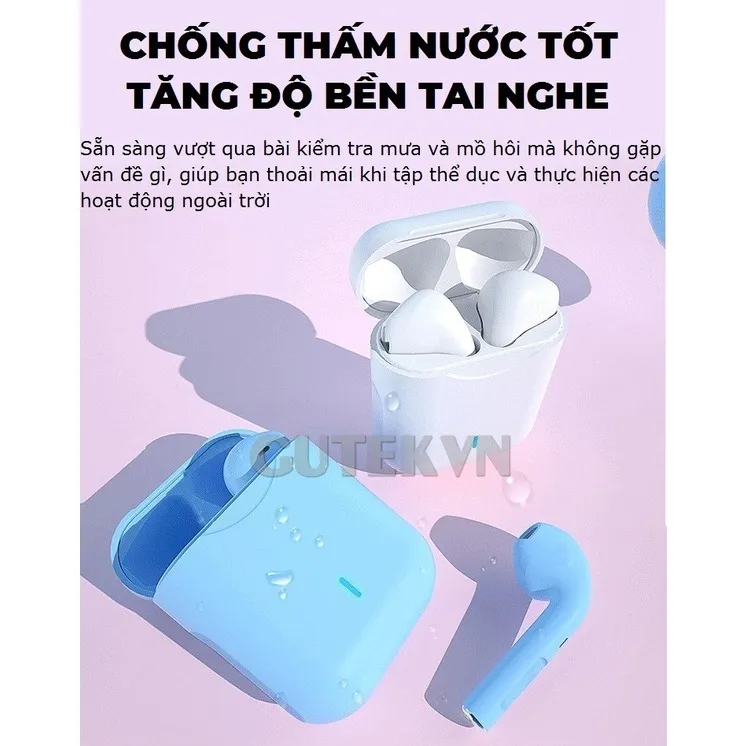 Ảnh Tai nghe bluetooth không dây Gutek i12 Pro v5.0 nút cảm ứng có mic đàm thoại âm thanh HIFI 4
