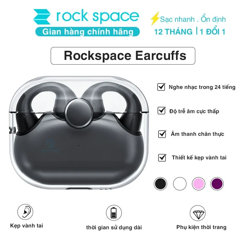Ảnh Tai nghe bluetooth không dây kẹp vành tai Rock Sound EarCuffs TWS Earphone Rockspace BH 12 tháng 1