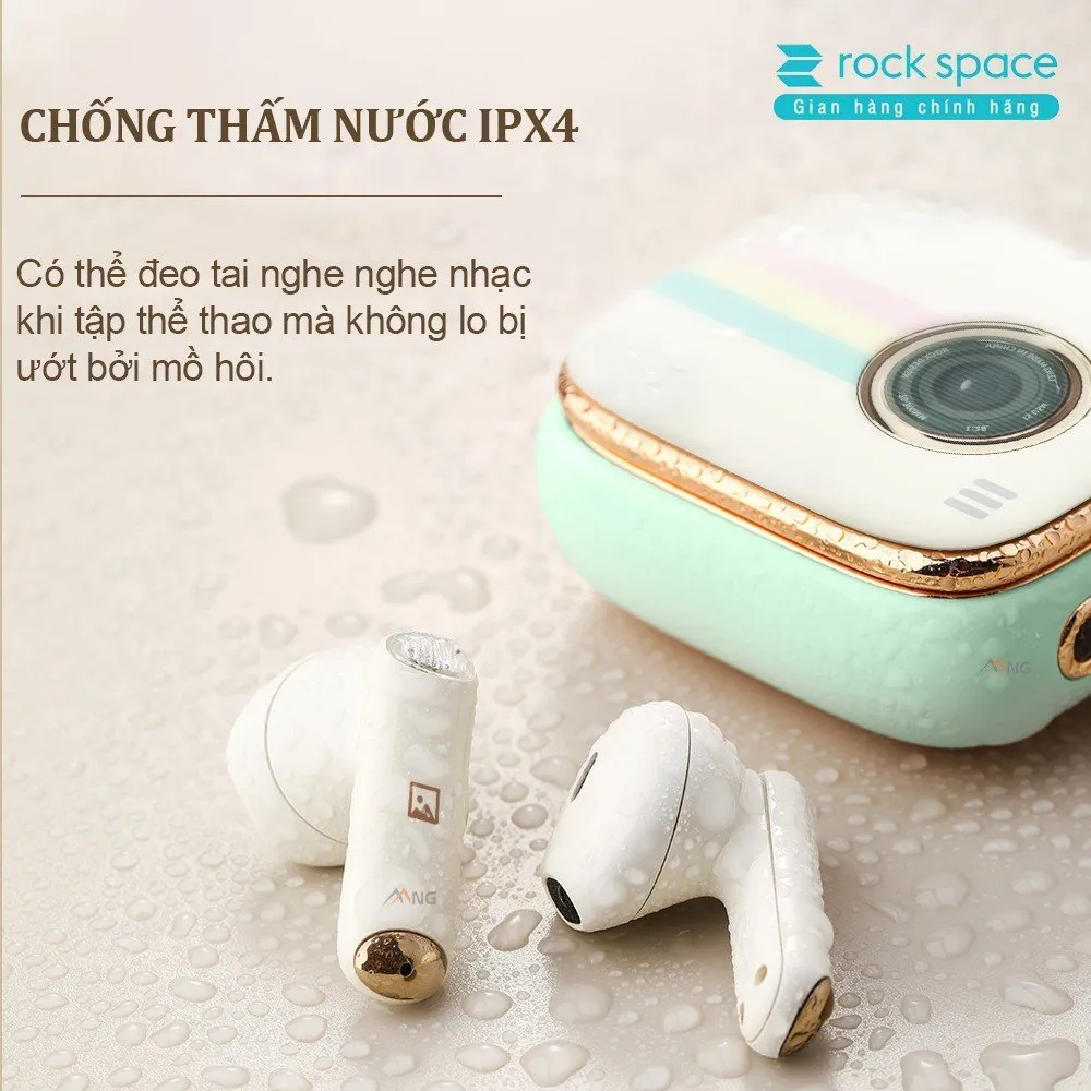 Ảnh Tai nghe bluetooth không dây nhét tai TWS Rockspace Retro Style có mic chơi game nghe nhạc có BH 4