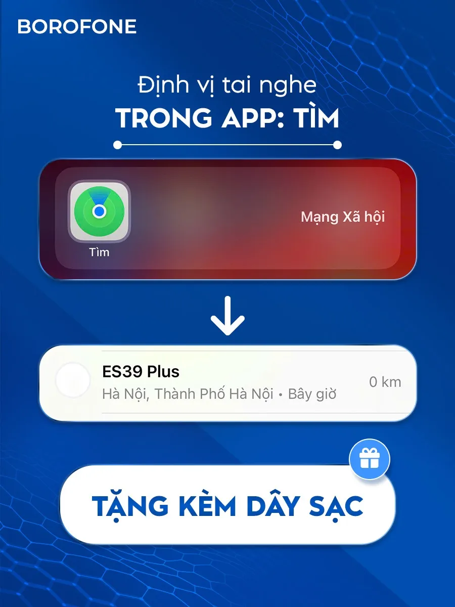 Ảnh Tai nghe bluetooth không dây ES39 Plus Hoco, hỗ trợ định vị, đổi tên, pop-up, cảm ứng, nghe nhạc 7 giờ liên tục 1