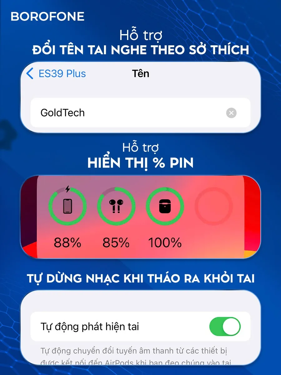 Ảnh Tai nghe bluetooth không dây ES39 Plus Hoco, hỗ trợ định vị, đổi tên, pop-up, cảm ứng, nghe nhạc 7 giờ liên tục 2