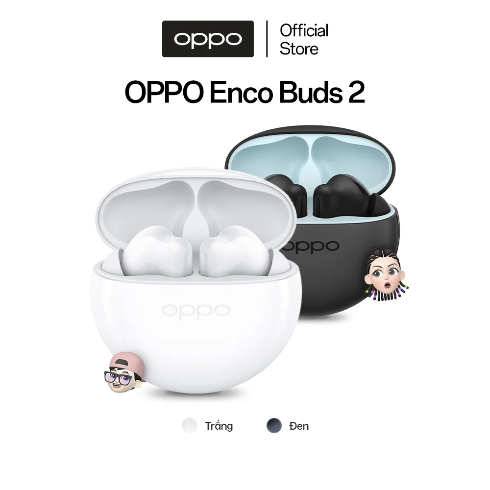 Ảnh Tai nghe Bluetooth Không Dây OPPO Enco Buds 2 | Âm Bass mạnh mẽ | Pin 28H | Khử ồn cuộc gọi AI - Hàng Chính Hãng 1