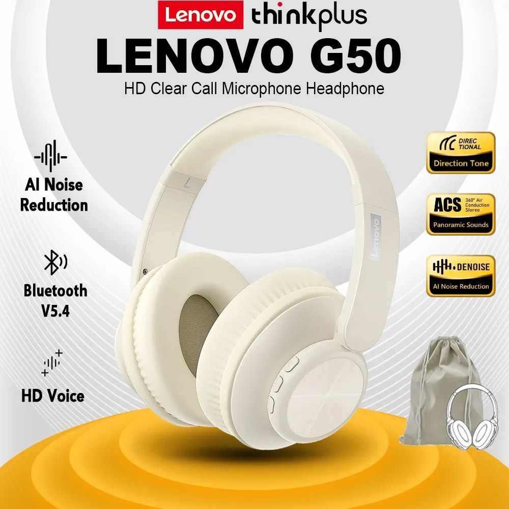 Ảnh Tai nghe Bluetooth Lenovo G50 Tai nghe âm thanh nổi Bluetooth có Mic cho Android IOS PC 1
