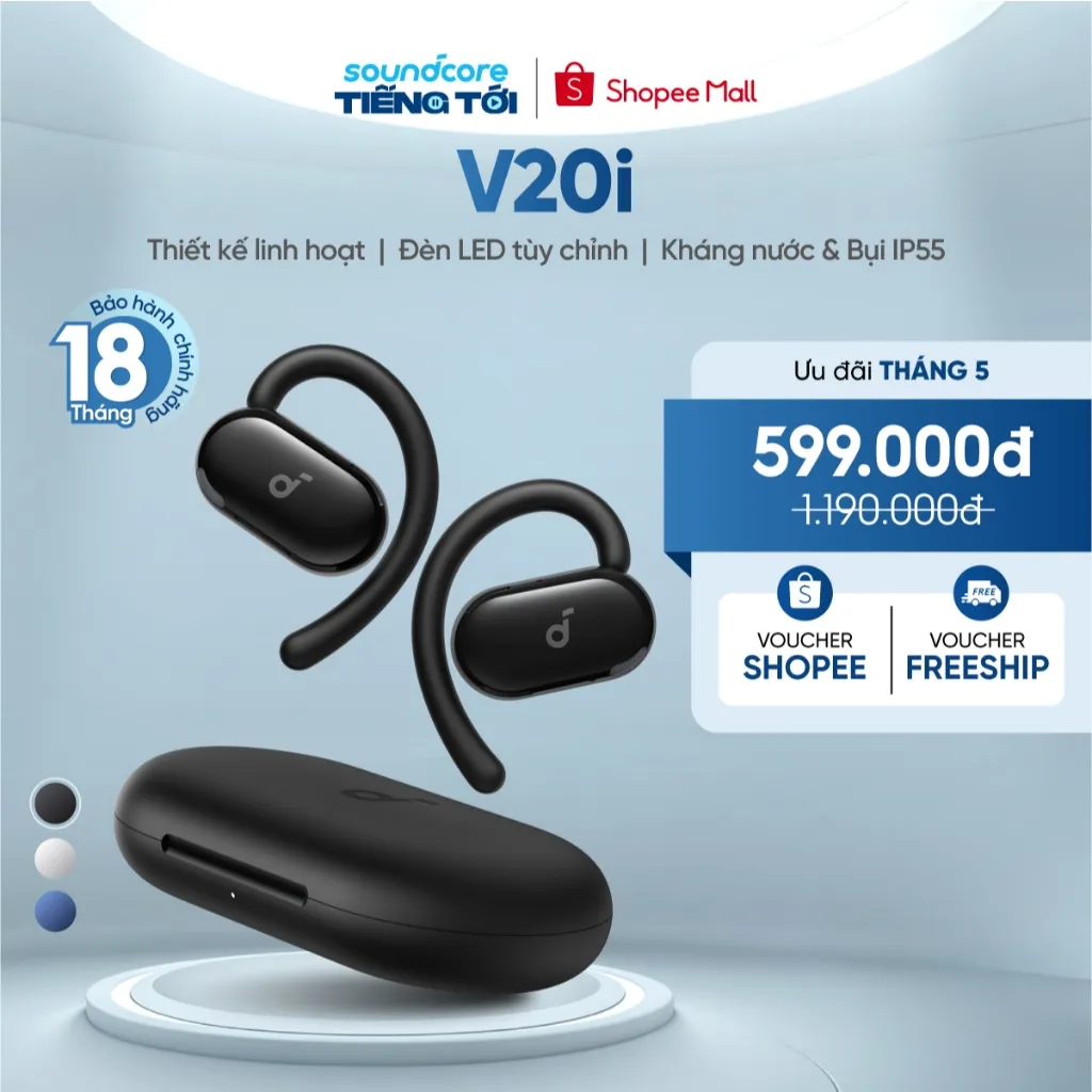 Ảnh Tai nghe bluetooth Open-Ear soundcore V20i thiết kế mở | Siêu gọn nhẹ | Chống nước và bụi IP55 1
