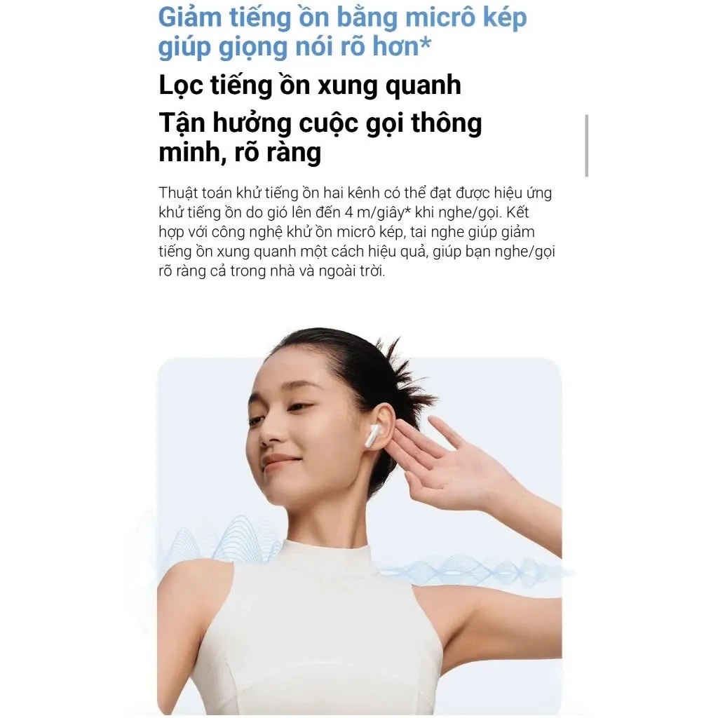 Ảnh Tai nghe Bluetooth Redmi Buds 6 Active | Thời lượng hoạt động 30h | Micro kép giảm ồn | Giảm độ trễ tốt 4