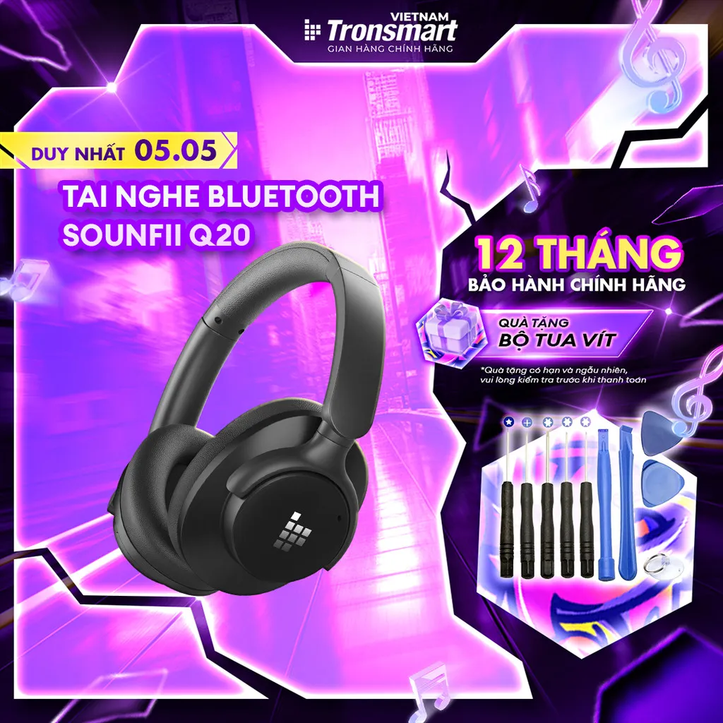 Ảnh Tai Nghe Bluetooth Tronsmart SOUNFII Q20/Q20s V5.3|  Chống Ồn Chủ Động ANC | 50H chơi nhạc | Bảo hành 12 tháng 1