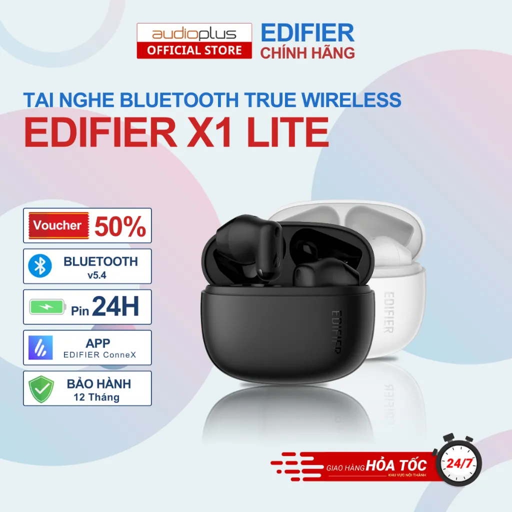 Ảnh Tai nghe bluetooth true wireless giá rẻ EDIFIER X1 Lite - BT v5.4 - Mic thoại rõ- App EDIFIER ConneX 1