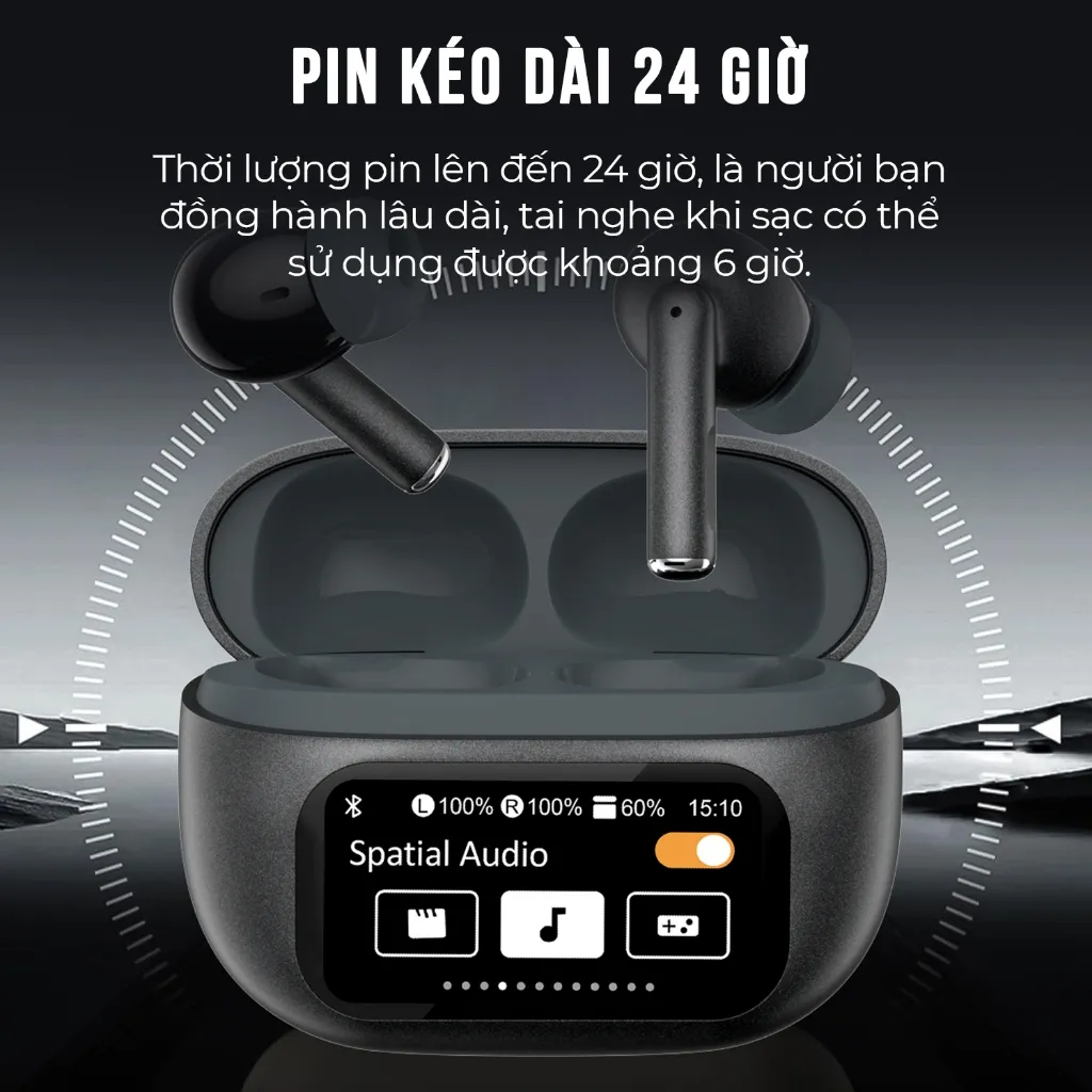 Ảnh Tai nghe Bluetooth True Wireless StarGO Hero chống ồn ANC thời gian nghe 6h - BH 12 tháng 3