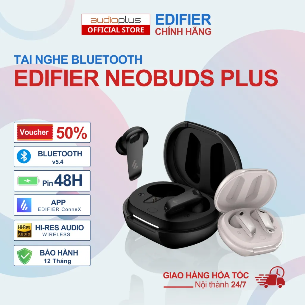 Ảnh Tai nghe bluetooth true wireless EDIFIER NeoBuds Plus - Hi-Res Audio Wireless LDAC LHDC - Pin 48h 1