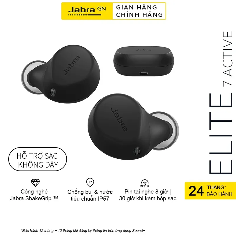 Ảnh Tai Nghe Bluetooth True Wireless JABRA ELITE ACTIVE 7 Chống ồn ANC 2 micro IP57 Mono Model 4