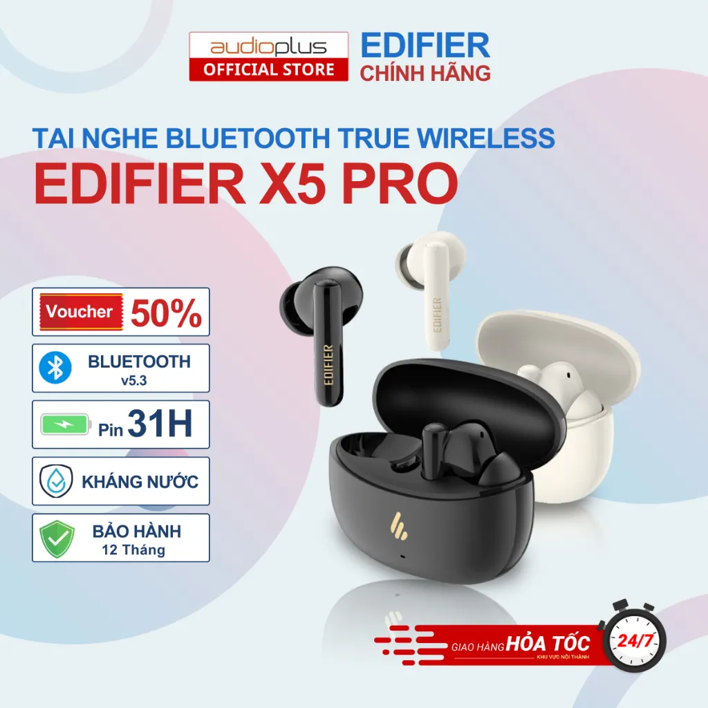 Ảnh Tai nghe bluetooth true wireless EDIFIER X5 Pro - BT v5.3 - Chống ồn chủ động - Mic thoại rõ nét 1