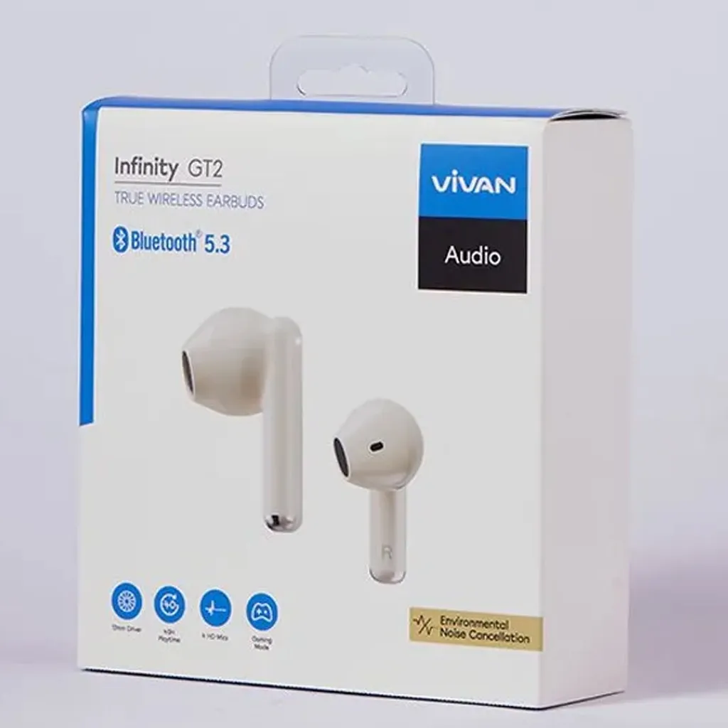 Ảnh Tai Nghe Bluetooth VIVAN GT2 Cream/ Midnight In-ear Chống Ồn ENC Playtime Đến 40H Chống nước IPX4 4