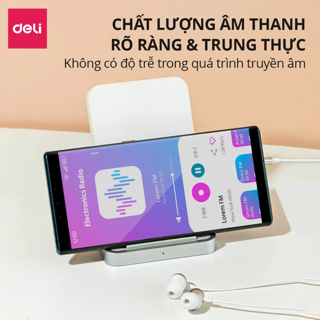 Ảnh Tai Nghe Chống Ồn DELI Chân Cắm 3.5mm Tiện Dụng, Nút Điều Khiển Tăng Giảm Âm Lượng Tai Nghe In-Ear 2