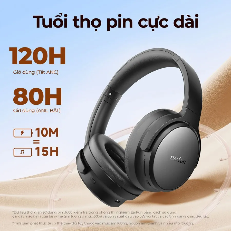 Ảnh Tai nghe chụp tai Bluetooth Earfun Tune Pro chống ồn ANC thời gian nghe 120h 3