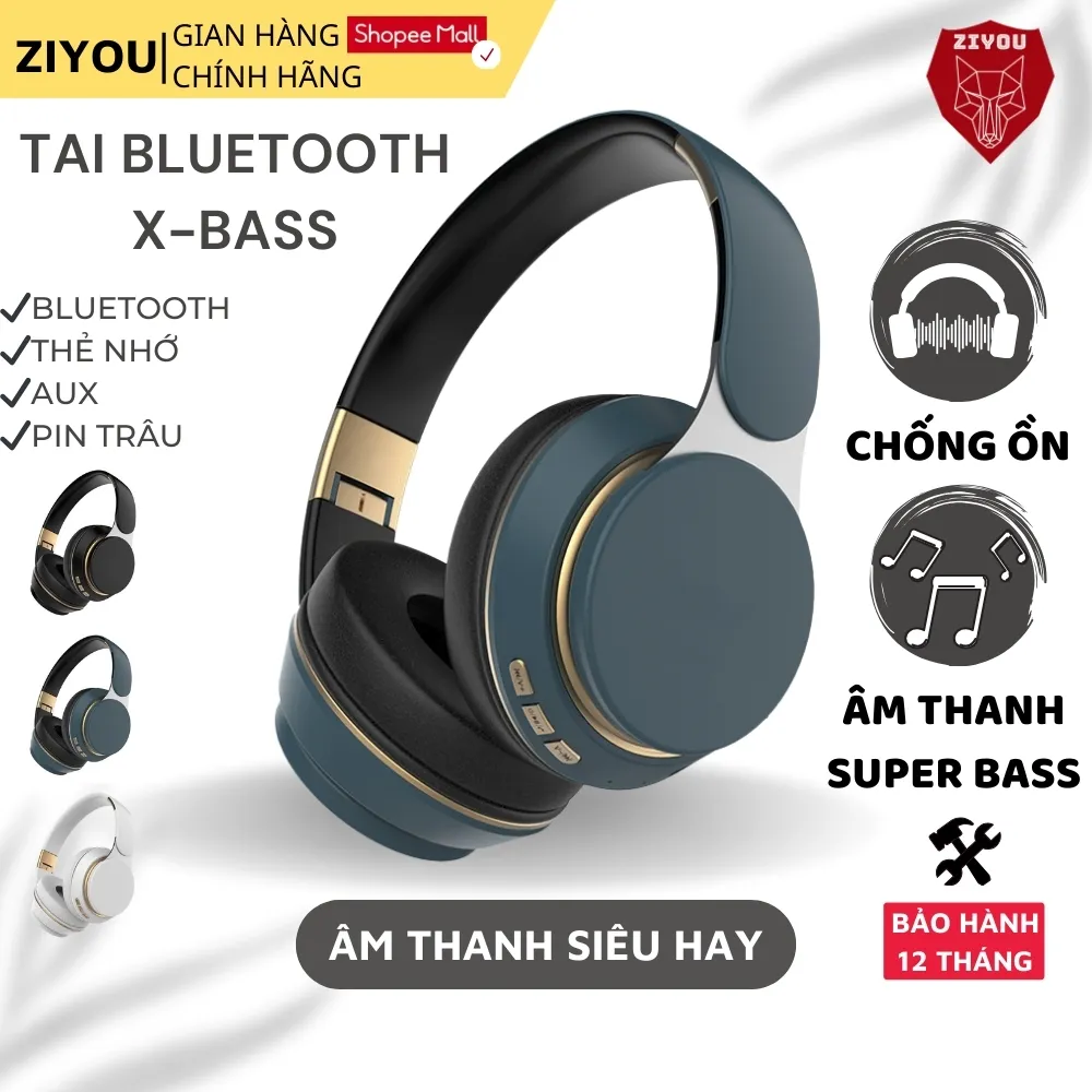 Ảnh Tai Nghe Chụp Tai Bluetooth Không Dây Ziyou X-BASS Cho Điện Thoại Máy Tính Có Mic Âm Thanh Siêu Bass 1