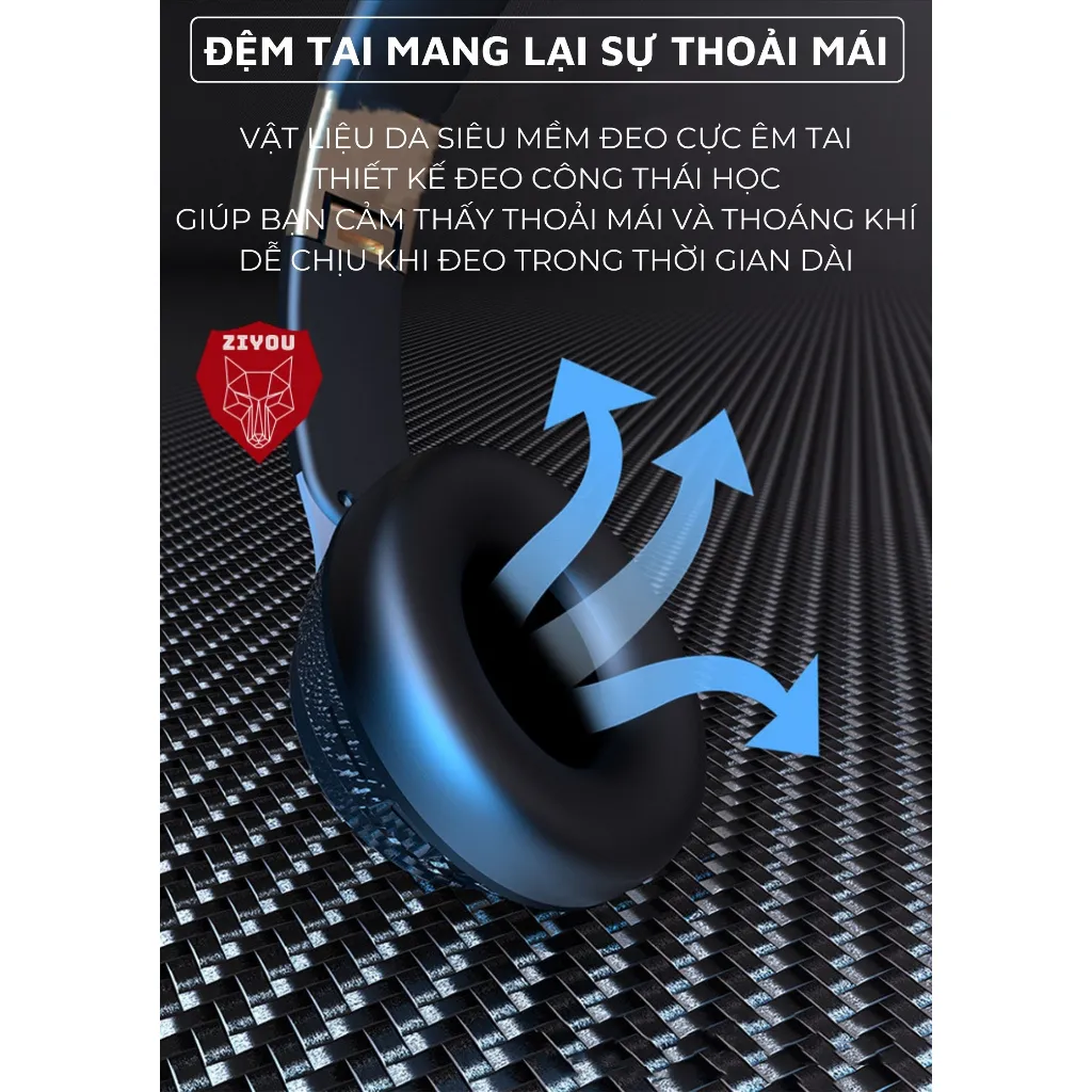Ảnh Tai Nghe Chụp Tai Bluetooth Không Dây Ziyou X-BASS Cho Điện Thoại Máy Tính Có Mic Âm Thanh Siêu Bass 2