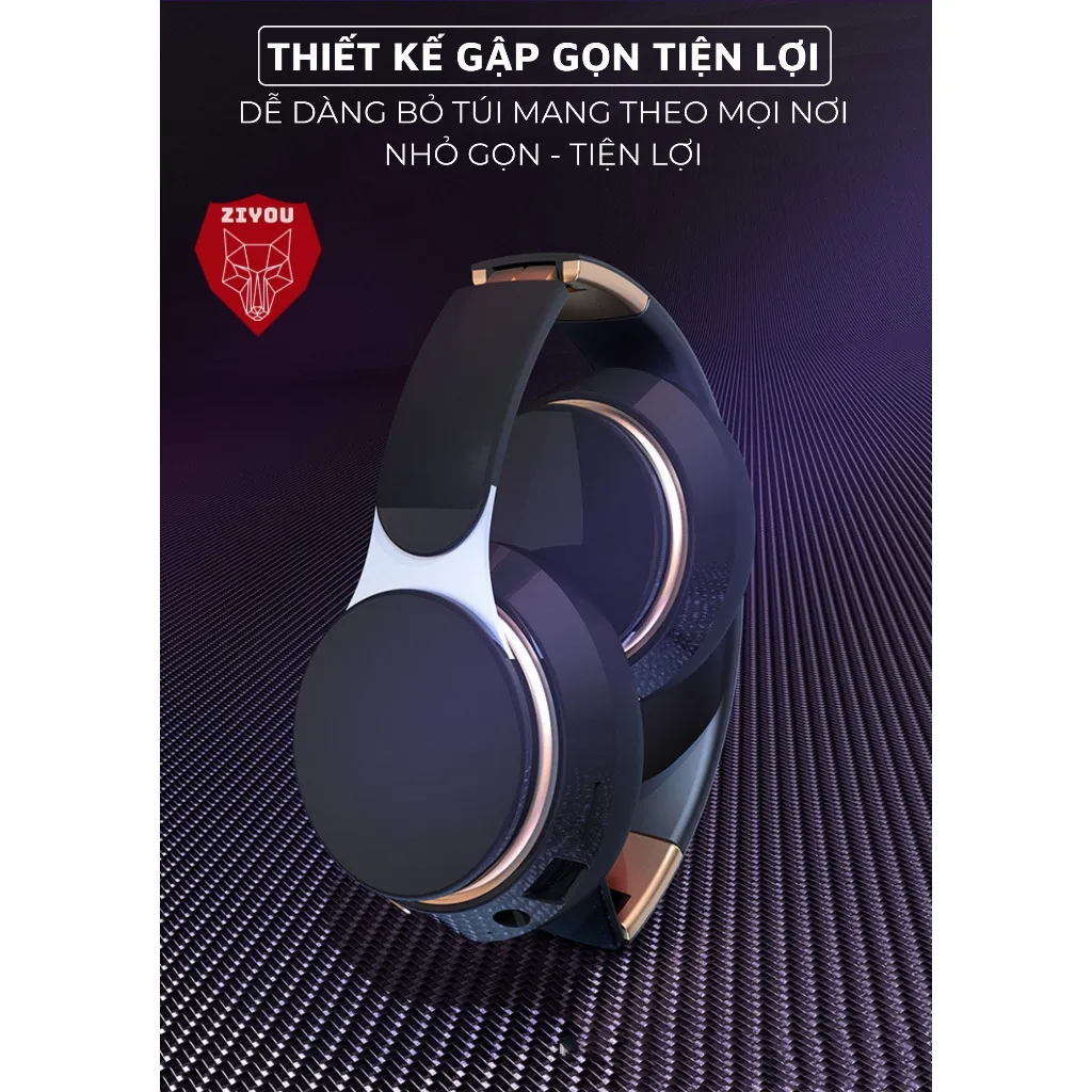 Ảnh Tai Nghe Chụp Tai Bluetooth Không Dây Ziyou X-BASS Cho Điện Thoại Máy Tính Có Mic Âm Thanh Siêu Bass 3
