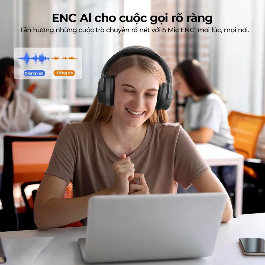 Ảnh Tai nghe chụp tai Bluetooth Earfun Tune Pro chống ồn ANC thời gian nghe 120h 4