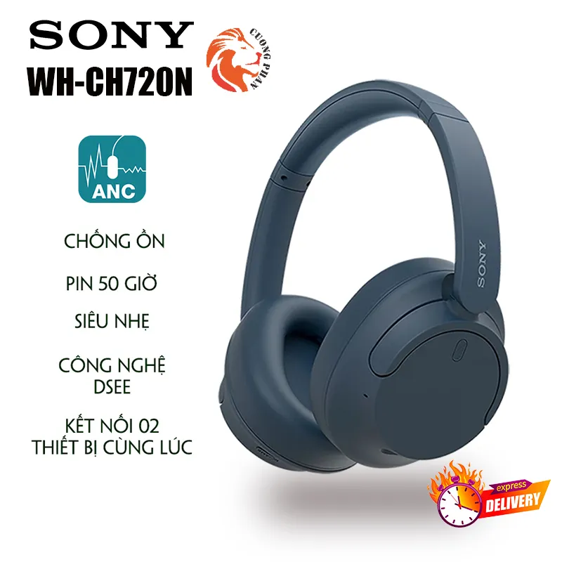 Ảnh Tai Nghe Chụp Tai Chống Ồn Chủ Động Sony WH-CH720N, Âm Bass Mạnh Mẽ, Pin 50H - Nhẹ Và Đeo Thoải Mái 1