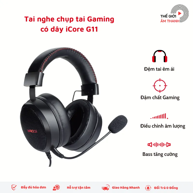 Ảnh Tai Nghe Chụp Tai Gaming Có Dây iCore G11 - CHÍNH HÃNG STORE 2