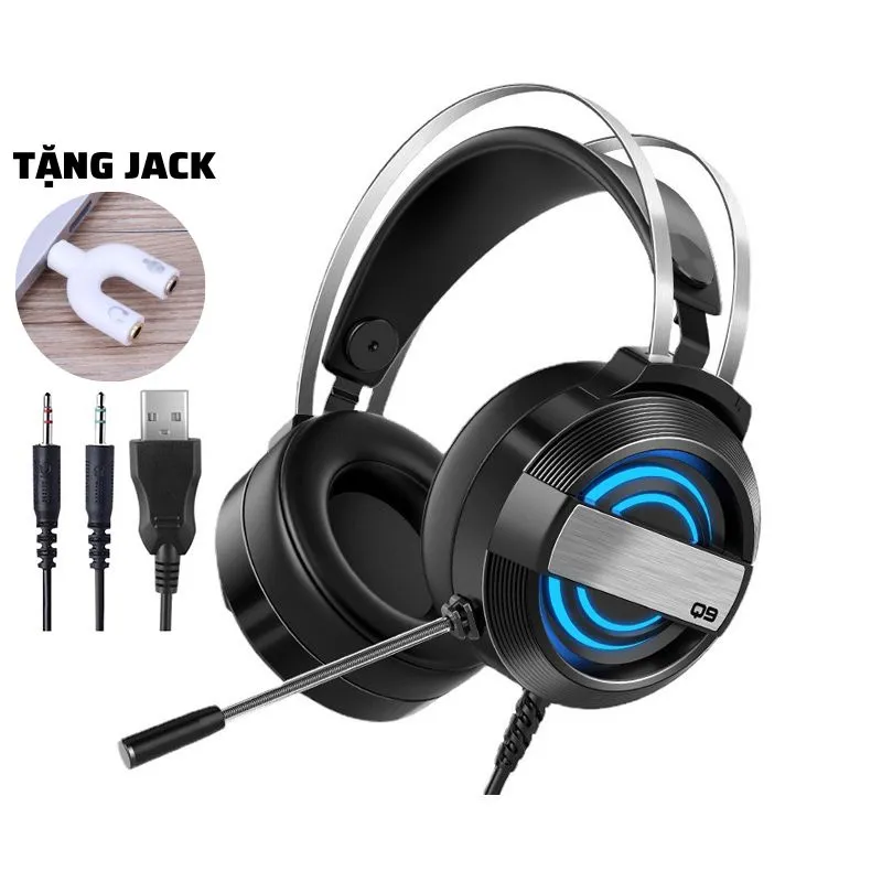 Ảnh Tai nghe chụp tai gaming Ztu Smart MC Q9 có dây âm thanh vòm 3D mic lọc âm chống ồn đèn led rgb phong cách gaming 4