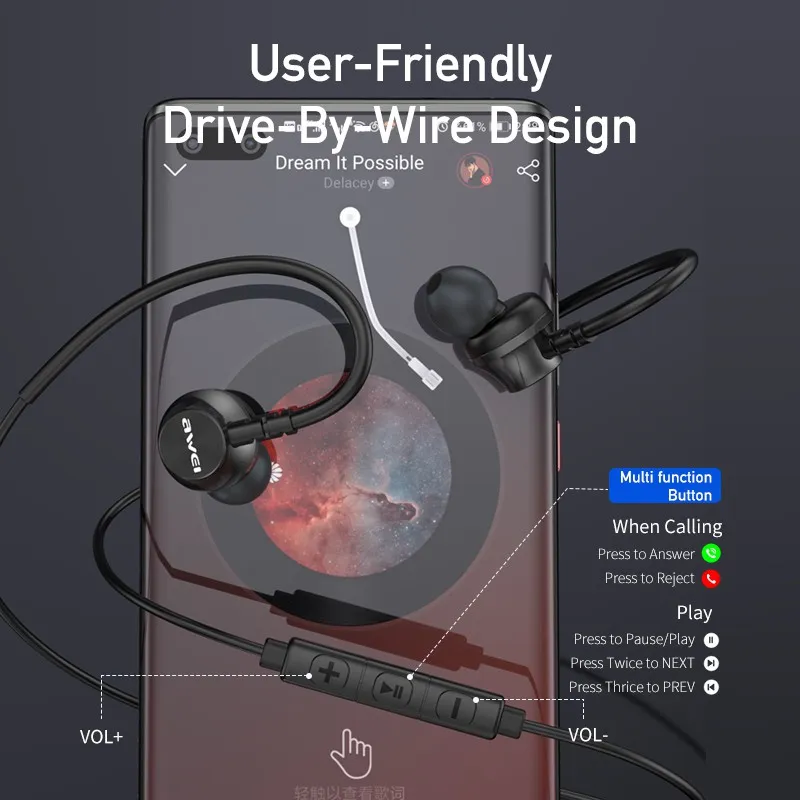 Ảnh Tai nghe có dây Awei L3 Mini 3.5mm Cắm Thể Thao âm thanh nổi có Mic 1