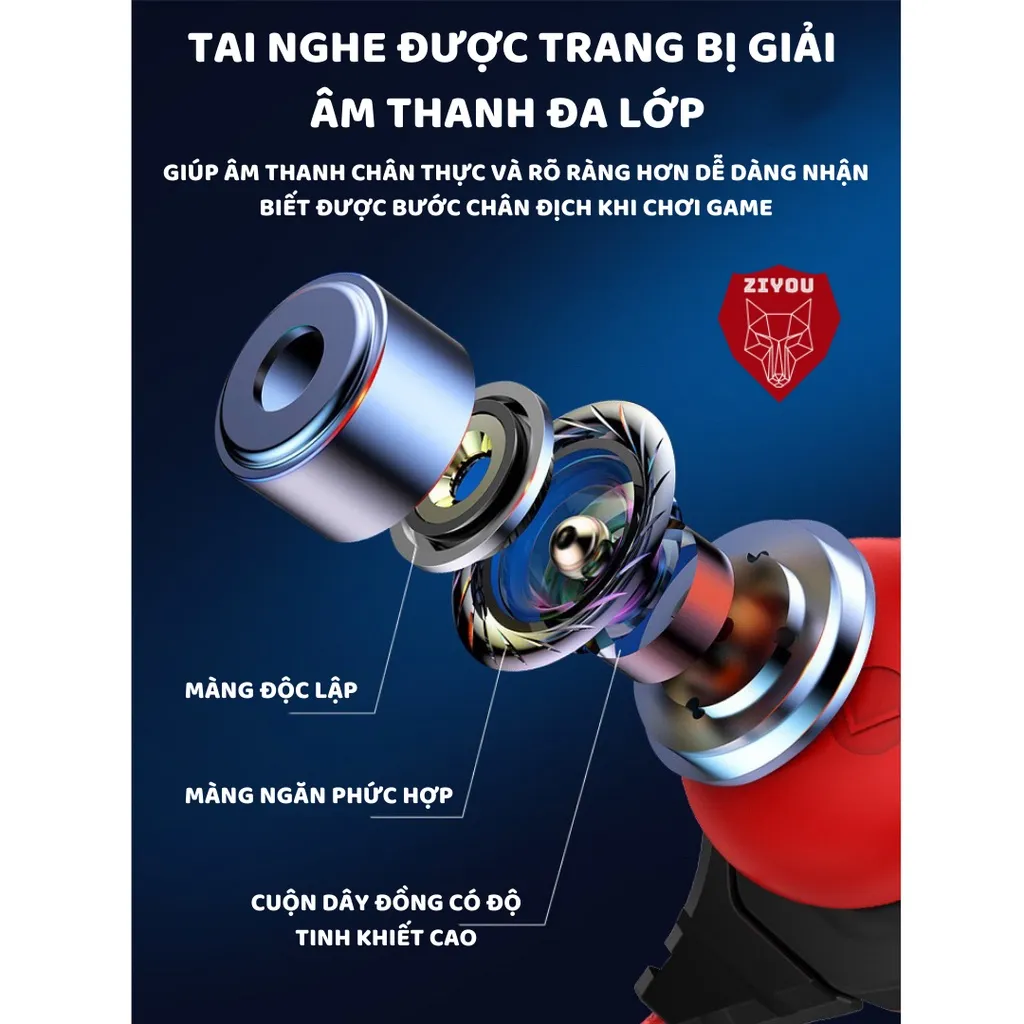 Ảnh Tai nghe có dây chống ồn cao cấp ZIYOU G10 gaming có mic rời tiện lợi dùng cho pc, laptop, điện thoại 3
