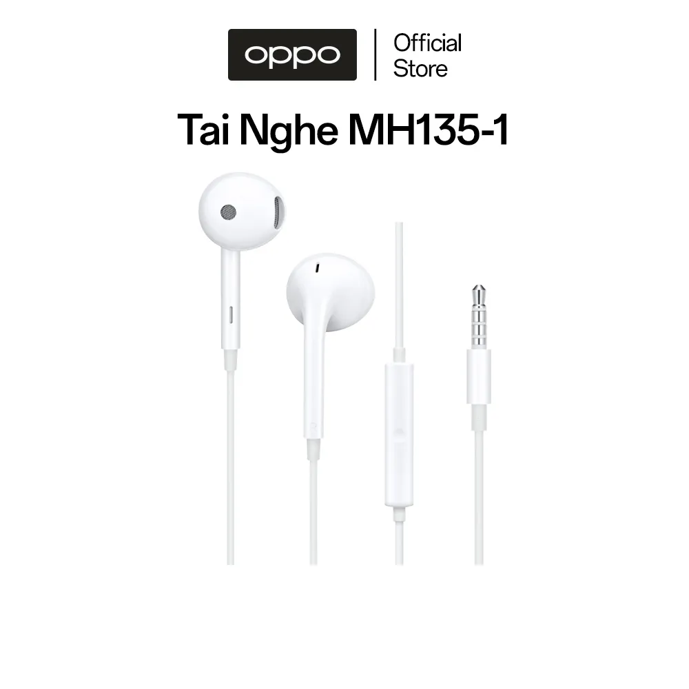 Ảnh Tai Nghe Có Dây Cổng 3.5mm OPPO MH135 | Có Mic Thoại | Bảo hành 12 tháng - Hàng Chính Hãng 1