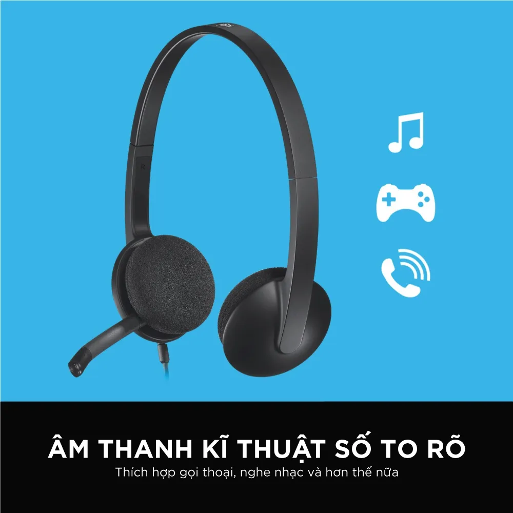Ảnh Tai nghe có dây Logitech H340 - Mic giảm ồn, kết nối USB-A 3