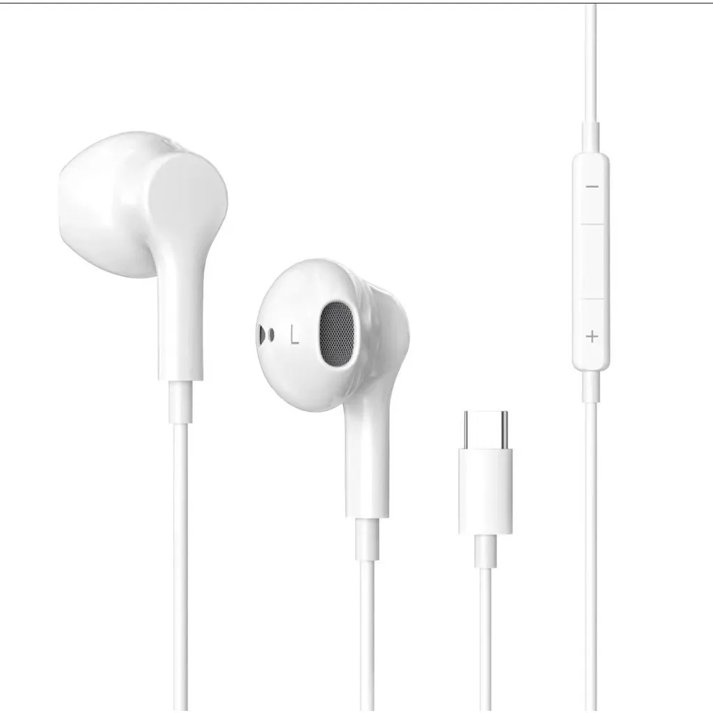 Ảnh Tai nghe có dây nhét tai cho điện thoại có micro đàm thoại cổng jack cắm ip Type-C âm thanh HIFI - Gutek Y19 1