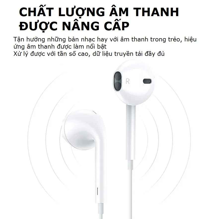 Ảnh Tai nghe có dây nhét tai cho điện thoại có micro đàm thoại cổng jack cắm ip Type-C âm thanh HIFI - Gutek Y19 3