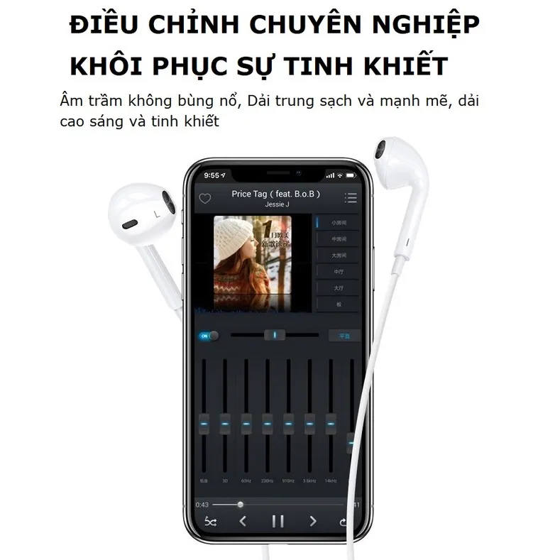 Ảnh Tai nghe có dây nhét tai cho điện thoại có micro đàm thoại cổng jack cắm ip Type-C âm thanh HIFI - Gutek Y19 4