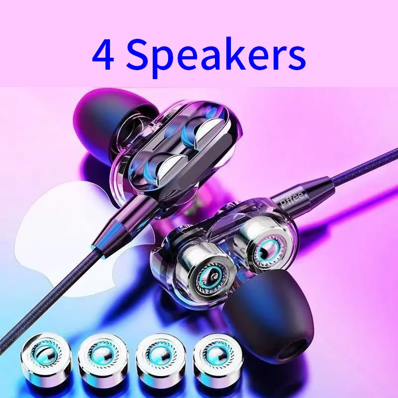 Ảnh Tai nghe có dây Pffee 4 lõi hifi Tai nghe trò chơi Tai nghe Super Bass 3.5mm / Type C có micrô khử tiếng ồn 1