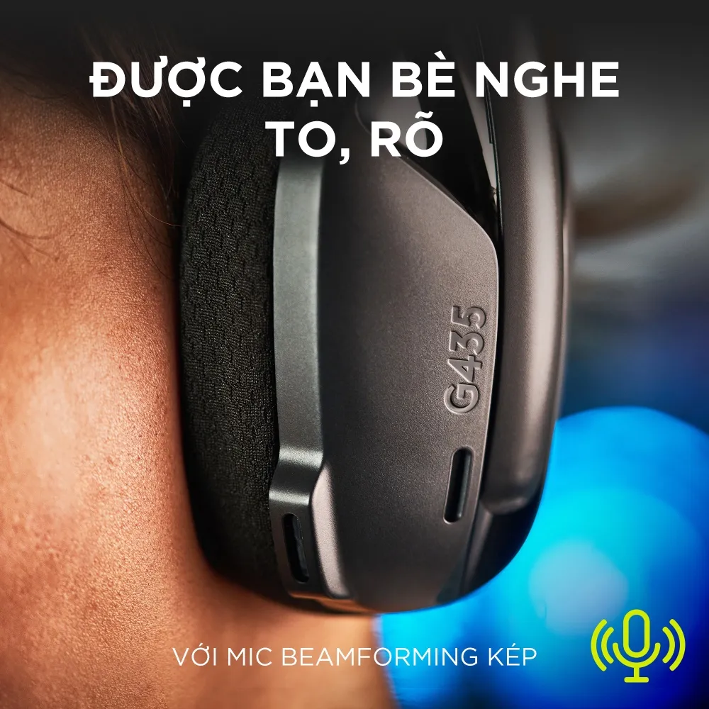 Ảnh Tai nghe gaming Bluetooth và Lightspeed Logitech G435 Mic ảo tích hợp PC Mobile PS5 3