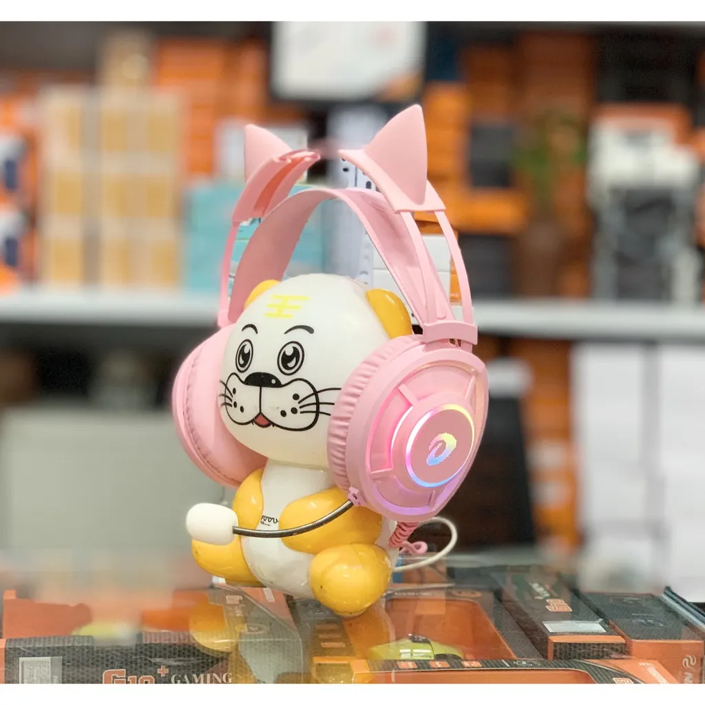Ảnh Tai nghe Gaming Dareu EH469 Queen 7.1 RGB Led - Hồng Pink Có Tai Mèo 4