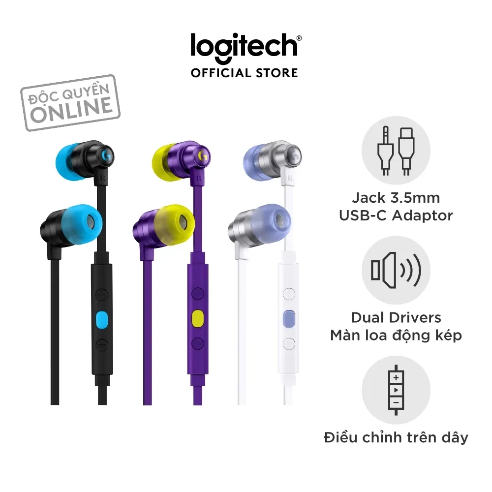 Ảnh Tai nghe gaming in-ear Logitech G333 KDA - Dual Drivers, Jack 3.5mm, Mic 1