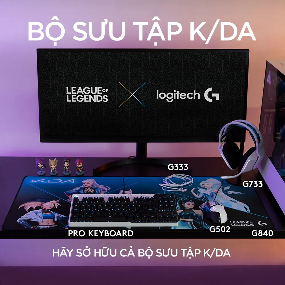 Ảnh Tai nghe gaming in-ear Logitech G333 KDA - Dual Drivers, Jack 3.5mm, Mic 3