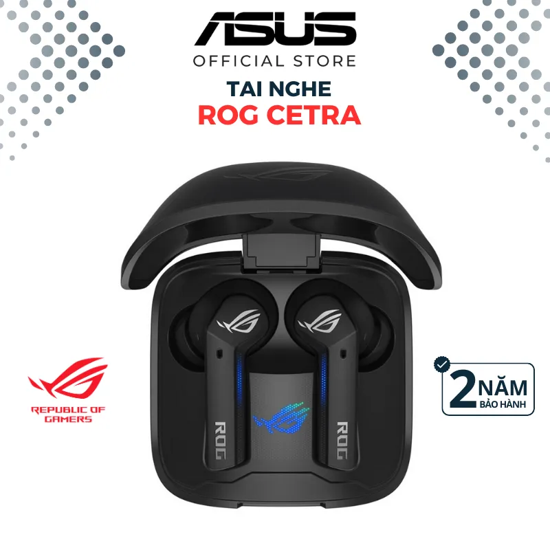 Ảnh Tai nghe gaming không dây ASUS ROG CETRA TRUE Wireless 90YH03G1-B5UA00 Chống Nước Khử ồn chủ động 1