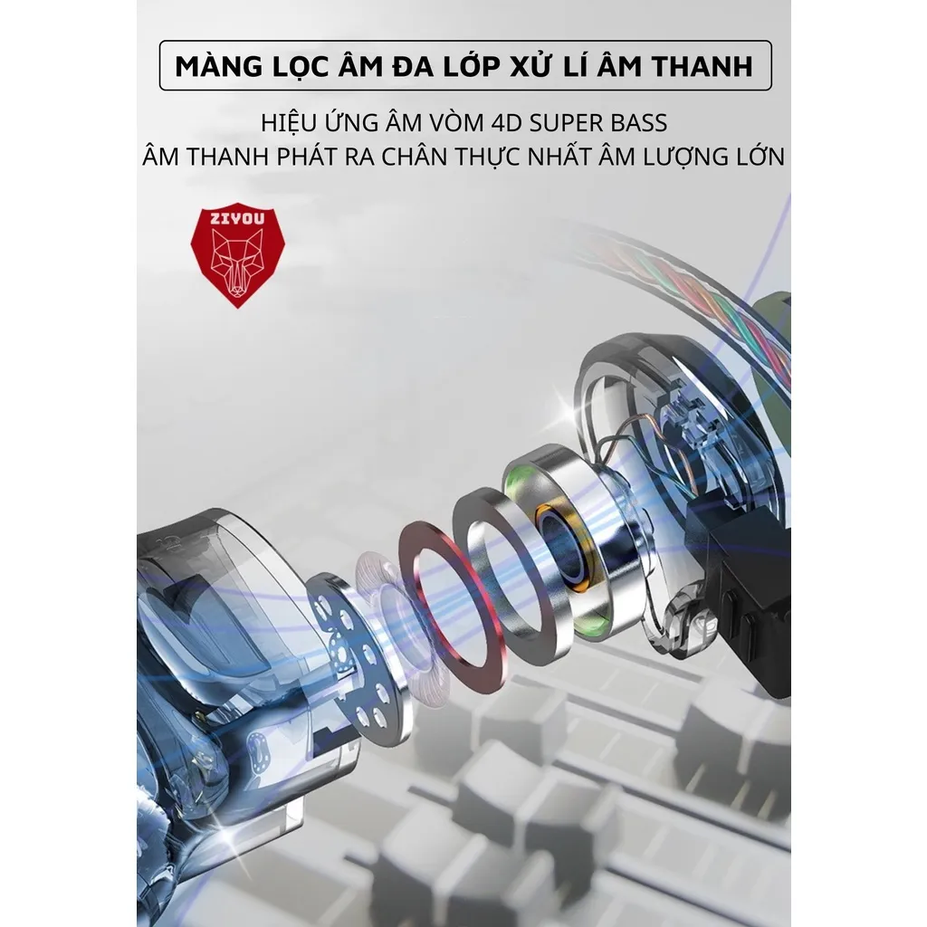 Ảnh Tai Nghe Gaming Ziyou QKZ AK3 Có Mic Cho Điện Thoại, Chuyên Nghe Nhạc, Chơi Game Âm Thanh Sống Động - Hàng Chính Hãng 4