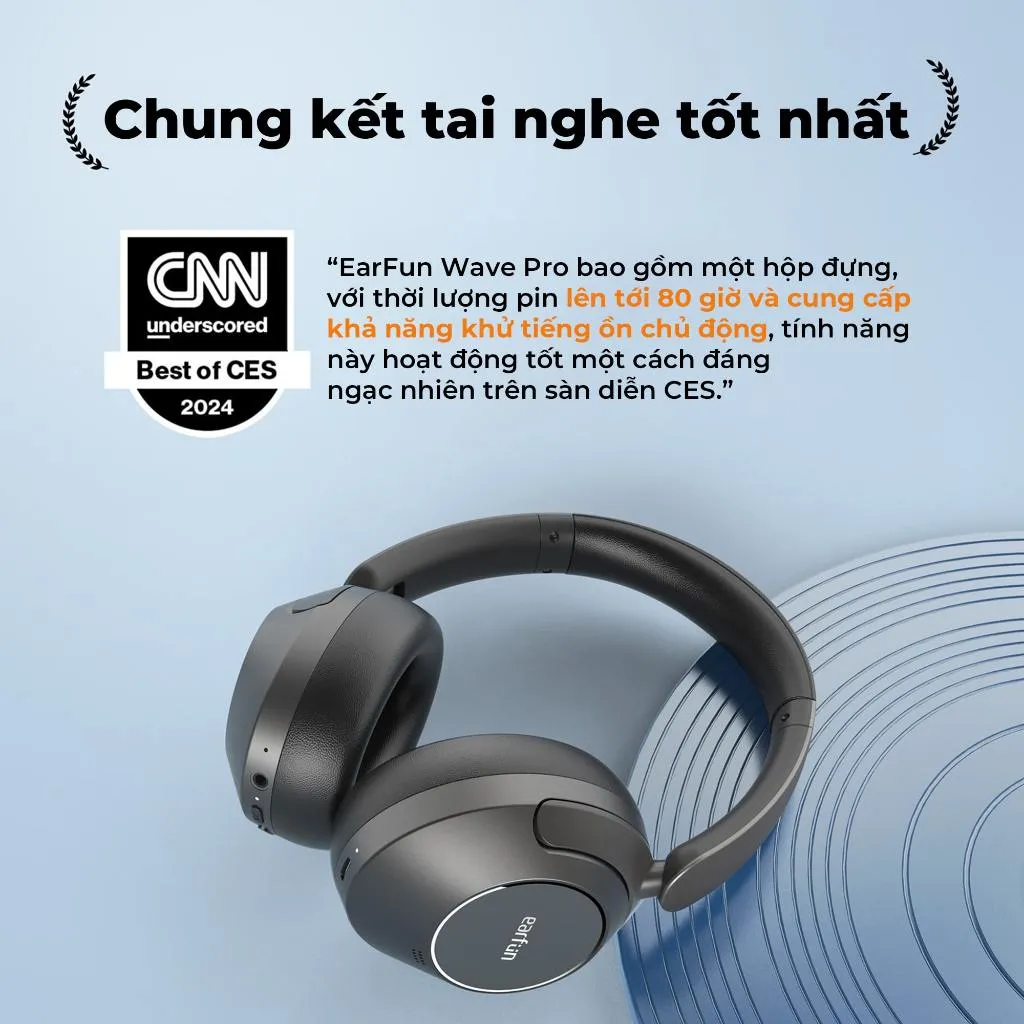 Ảnh Tai nghe headphone bluetooth EARFUN Wave Pro chống ồn ANC âm thanh Hires LDAC nghe nhạc 80h 3