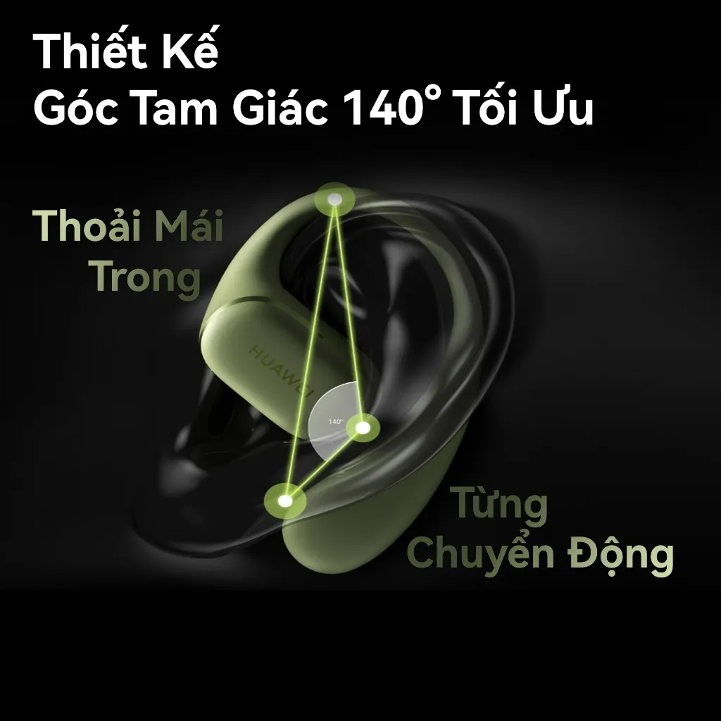 Ảnh Tai Nghe HUAWEI FreeArc Thiết Kế Góc Tam Giác 140° Tối Ưu | Chất Âm Bùng Nổ | Kháng Nước Chuẩn IP57 4