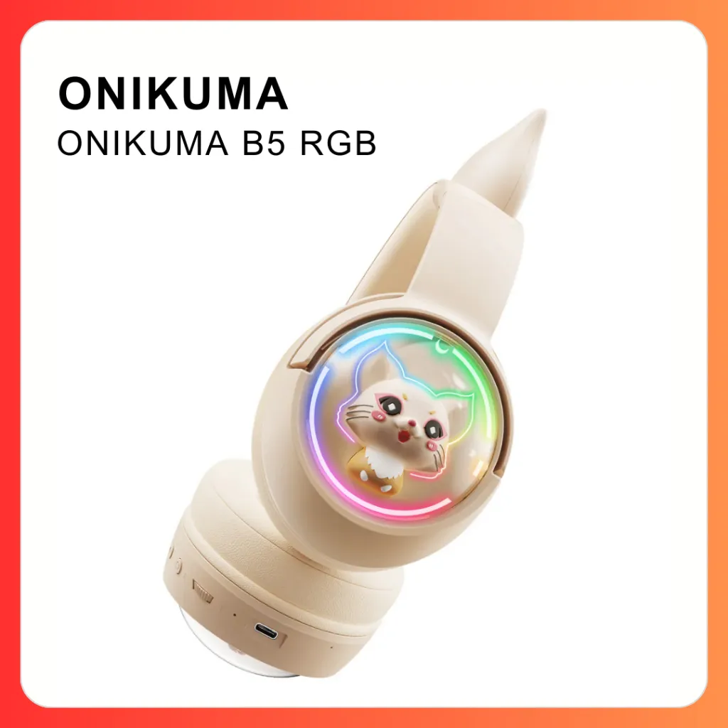 Ảnh Tai Nghe Không Dây Bluetooth ONIKUMA B5 RGB Có Tai Mèo Đầy Sức Hút - Hàng Chính Hãng 2