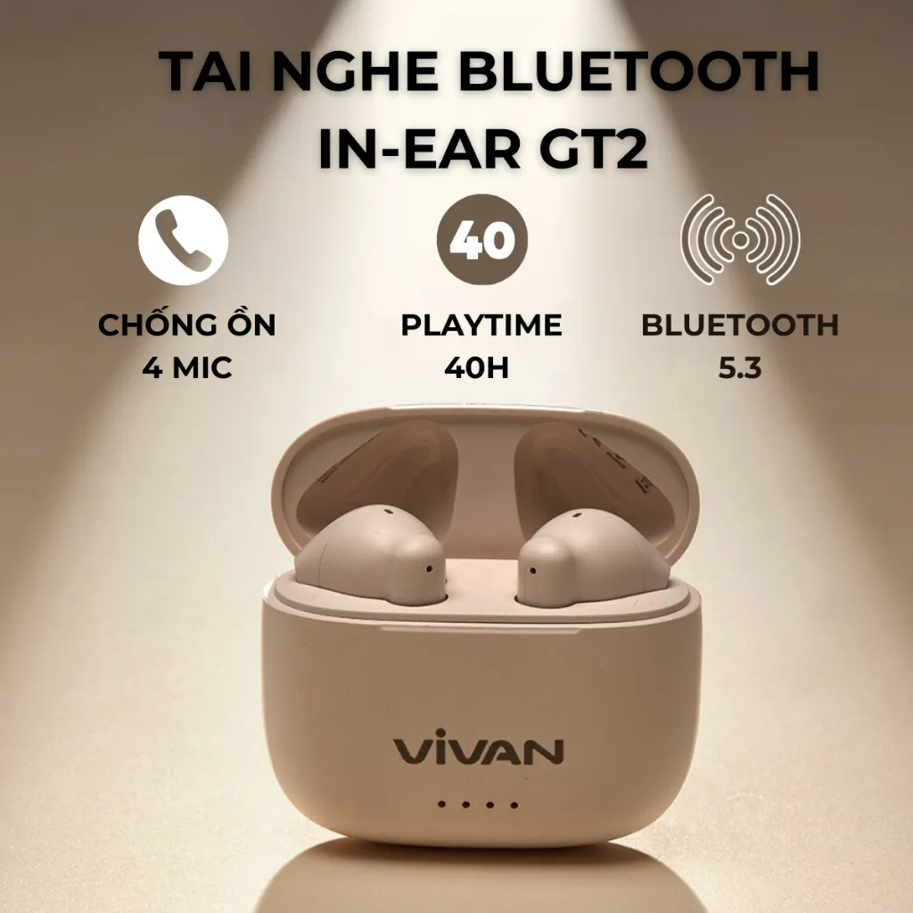 Ảnh Tai Nghe Không Dây Bluetooth 5.3 VIVAN Infinity GT2 Chống Nước IPX4 Playtime Đến 40H 2