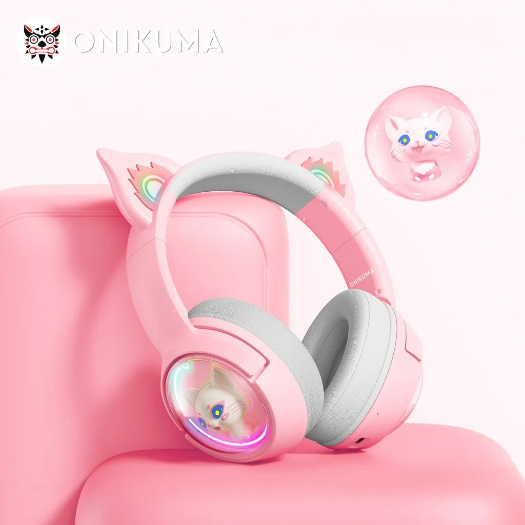 Ảnh Tai Nghe Không Dây Bluetooth ONIKUMA B5 RGB Có Tai Mèo Đầy Sức Hút - Hàng Chính Hãng 3