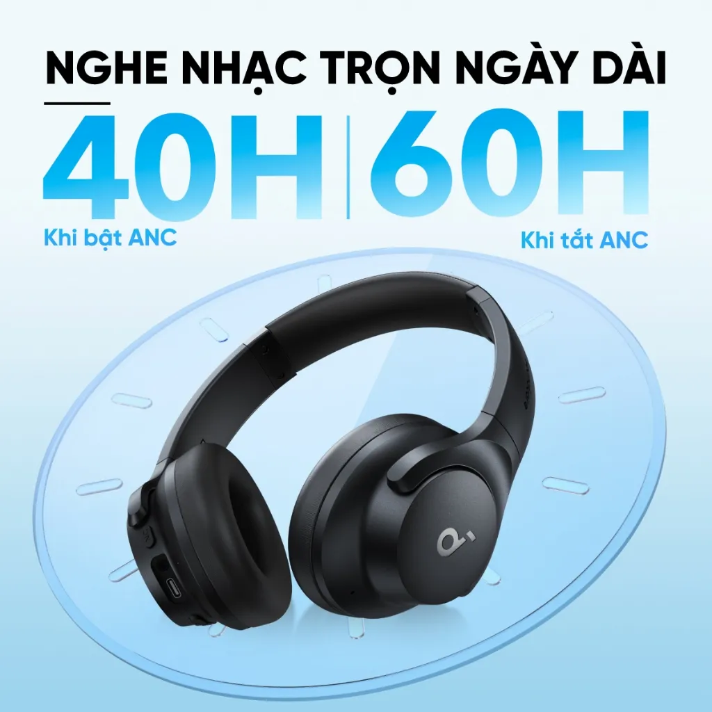 Ảnh Tai nghe không dây chụp tai soundcore Q20i | Âm thanh Hi-res | Giảm ồn 90% | 60 giờ phát nhạc 4