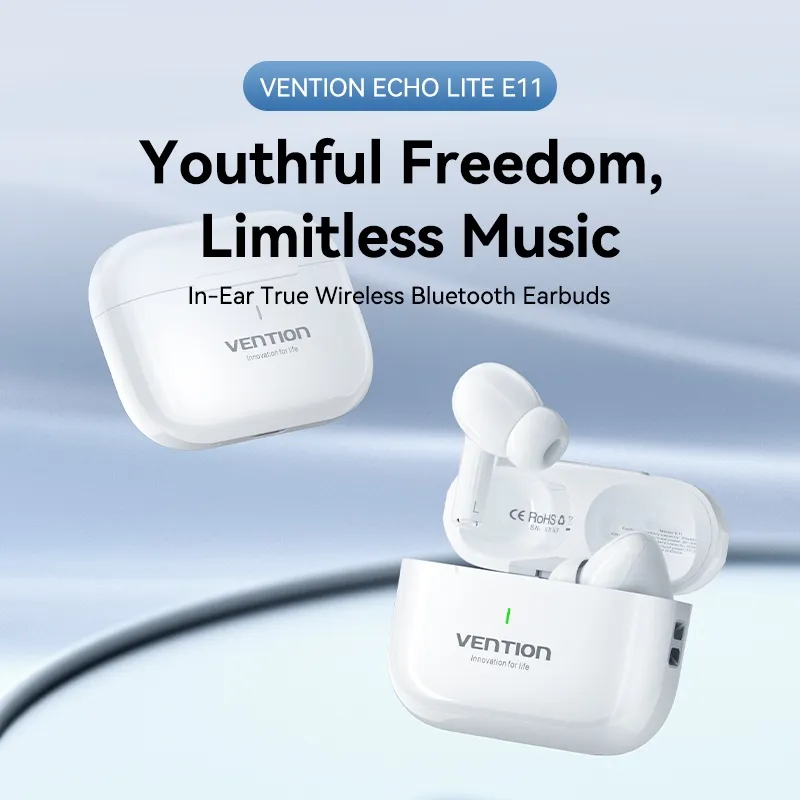 Ảnh Tai nghe không dây thực sự Vention có Bluetooth 5.4, 10m Kết nối ổn định IPX chống nước - Tai nghe Bluetooth trong tai để sử dụng thể thao và hàng ngày 1
